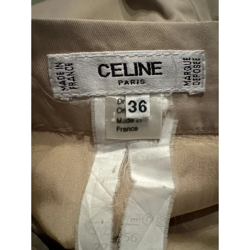 Celine Paris Khaki pencil skirt with gold embellishments size 36 small - Picture 12 of 16